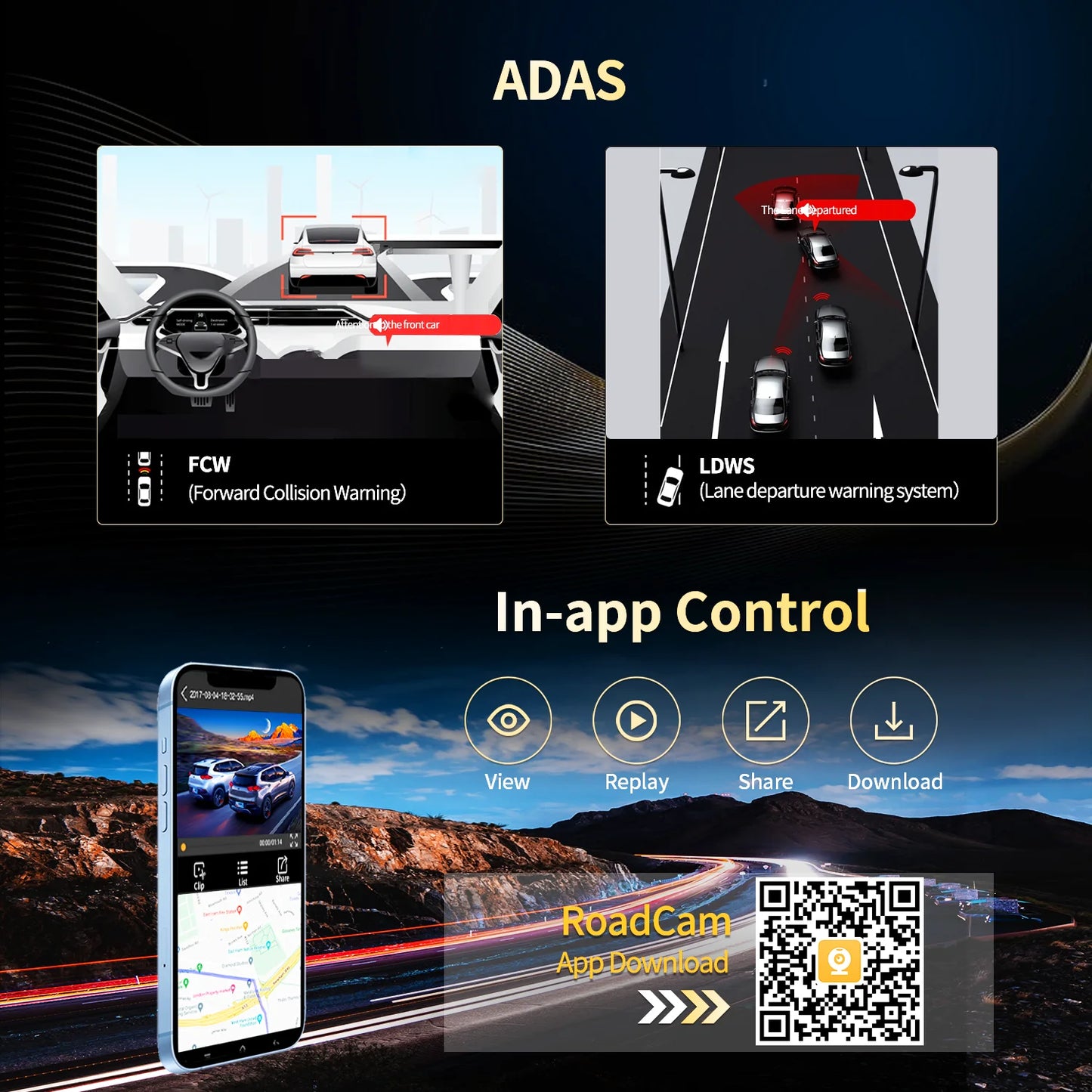 9'' Imagebon A8Pro ADAS Wireless Carplay & Android Auto Dash Cam 4K Rearview Camera 24h Park Monitor GPS Navigation Car DVR