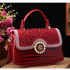 Fashion Diamonds Women Handbags 2023 Red Genuine Leather Lady Shoulder Messenger Bag Crocodile Pattern Portable Shell Tote Bags