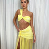 Mozision Summer Sexy Skirt Two Piece Sets Women One Shoulder Crop Top And Maxi Skirt Female Elegant Beach Club Party 2 Piece Set