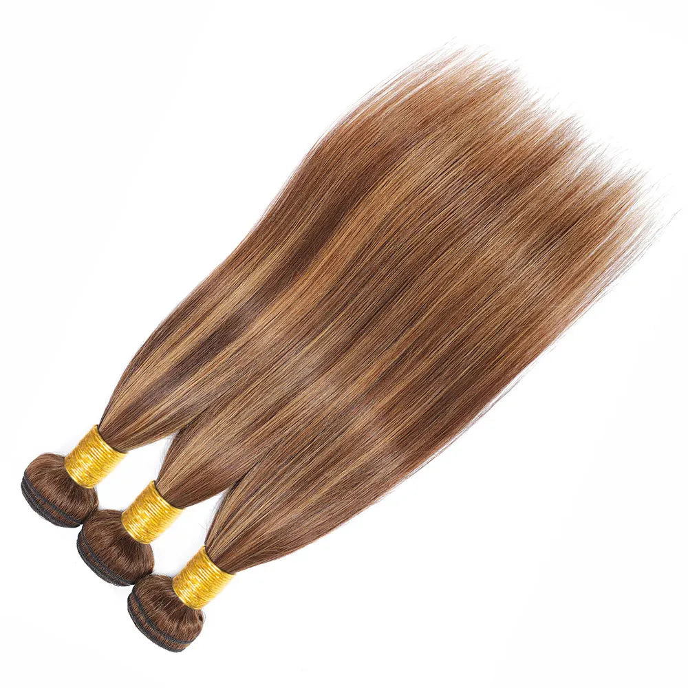 30 inch Honey Blonde Highlight Bundles Human Hair Straight  P4/27 Brazlian Hair Weave Colored Hair Bundles for Women 100g/pc