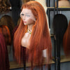 4/350 Piano Color Kinky Straight 13x6 Lace Frontal Human Hair Wigs Highlight Ginger Orange Brown Color Remy 13x4 Lace Front Wig