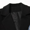 Women Vintage Fashion Blazer Denim Patchwork Jackets 2022 Autumn Winter Irregular Coat Women Long Sleeve Loose Korean Outerwear