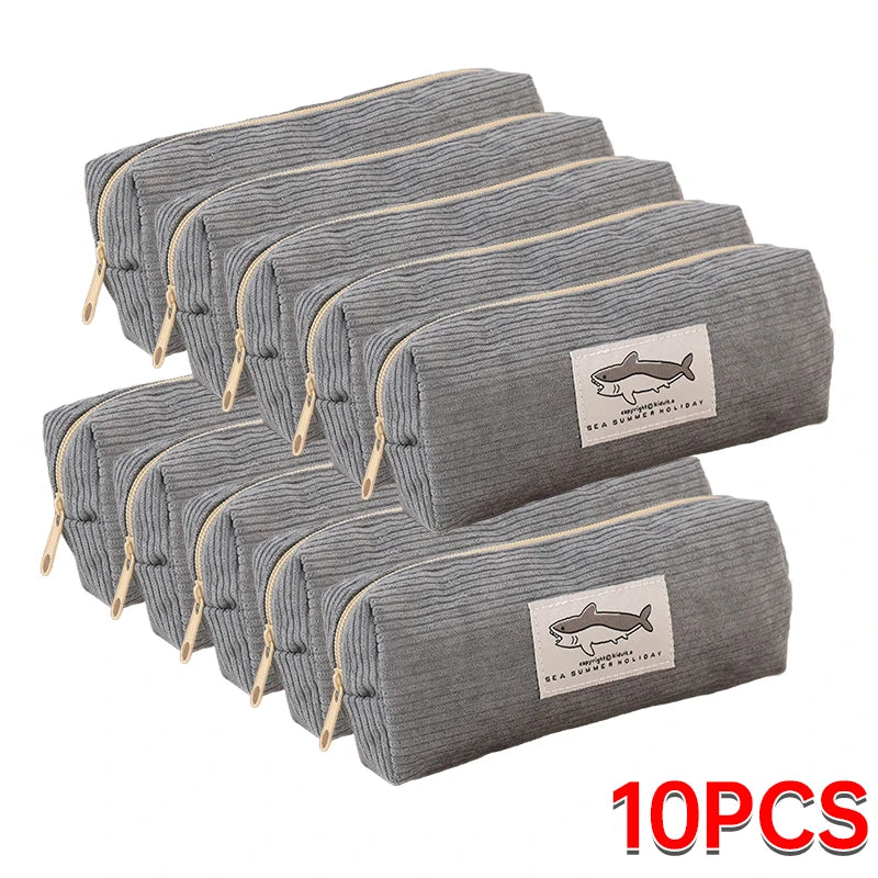 Cute Shark Pencil Case Embroidery Pen Bag Back to School Supplies Stationery Items for Girls Kids Desk Cute Accessories Gift