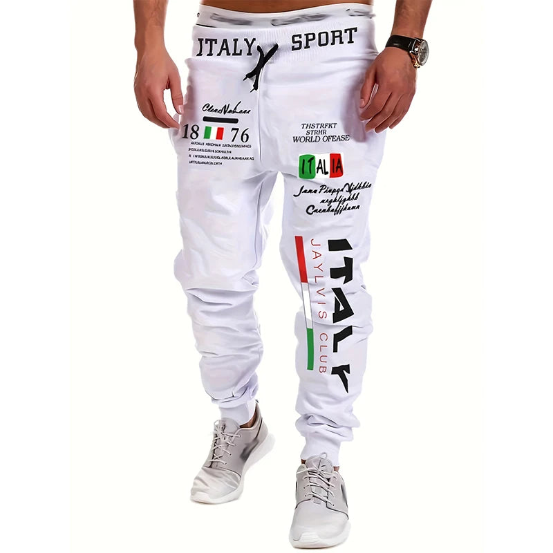 Men Street Hip Hop Jogger Pants 2024 New Hot Fashion Letter Sports Trousers Drawstring Elastic Outdoor Fitness Casual Sweatpants
