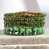 Fashion Bohemia Tennis Shiny Bracelet Jewelry 4 pcs Multicolor Crystal Glass Elastic Stack Bracelets Set