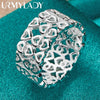 URMYLADY 925 Sterling Silver Hollow Heart 7-10# Ring For Women Wedding Charm Engagement Fashion Jewelry