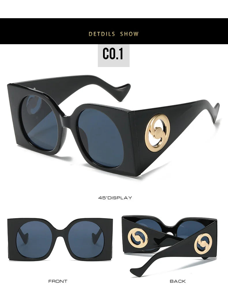 Colorful Square Sunglasses Women Men Two Color Frame Travel Sun Glasses Female Shades UV400 Male Gafas Oculos Brand Luxury