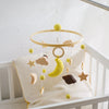 Crib Mobile Bed Bell Wooden Baby Rattles Soft Felt Cartoon Animal Bed Bell Newborn Music Box Hanging Toy Crib Bracket Baby Gifts