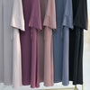 2025 Premium Nida Ruffle Sleeves Women Muslim Dress with Front Zipper Ramadan Abaya Islam Clothing Maxi Dress Female Modest Robe