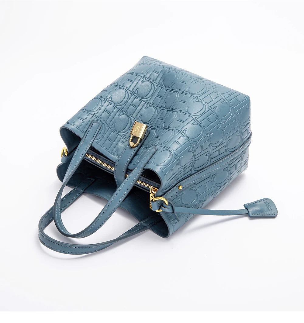 Seasonal New Solid Color Minimalist Women's Handbag Metal Buckle Accessories Exquisite and Versatile