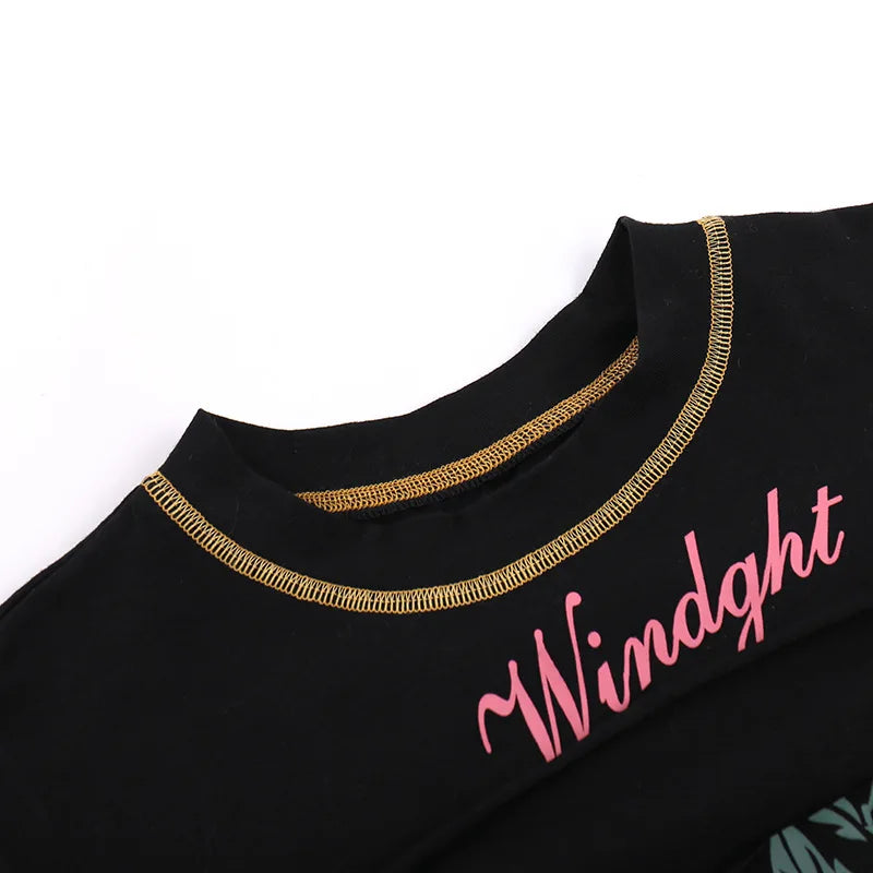 Hollow Out Crop Top Women O-Neck Aesthetic Clothes Letter Printed Y2k Accessories Short Sleeve Roupas Femininas Estilosas Summer
