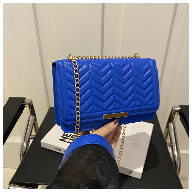 Fashion Striped Women's Shoulder Bag, Chain Strap Crossbody Bags For Daily Used, Ladies Handbags And Purses