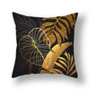 45x45cm gingko leaf polyester cushion cover black gold  waist pillowcase living room chair sofa home decoration