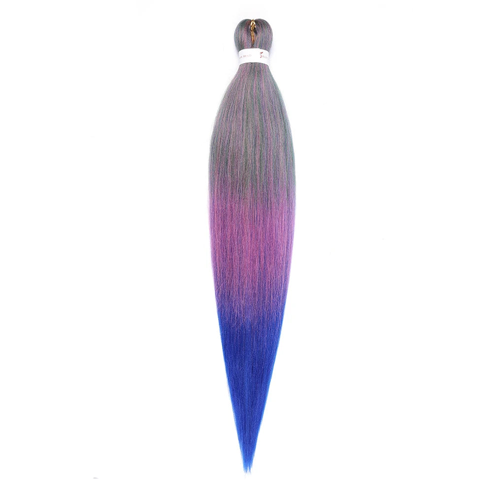 Pre-stretched Braids Synthetic Hair Professional Itch Free Hot Water Setting Fiber 30'' Ombre Yaki Texture Braid Hair Extensions