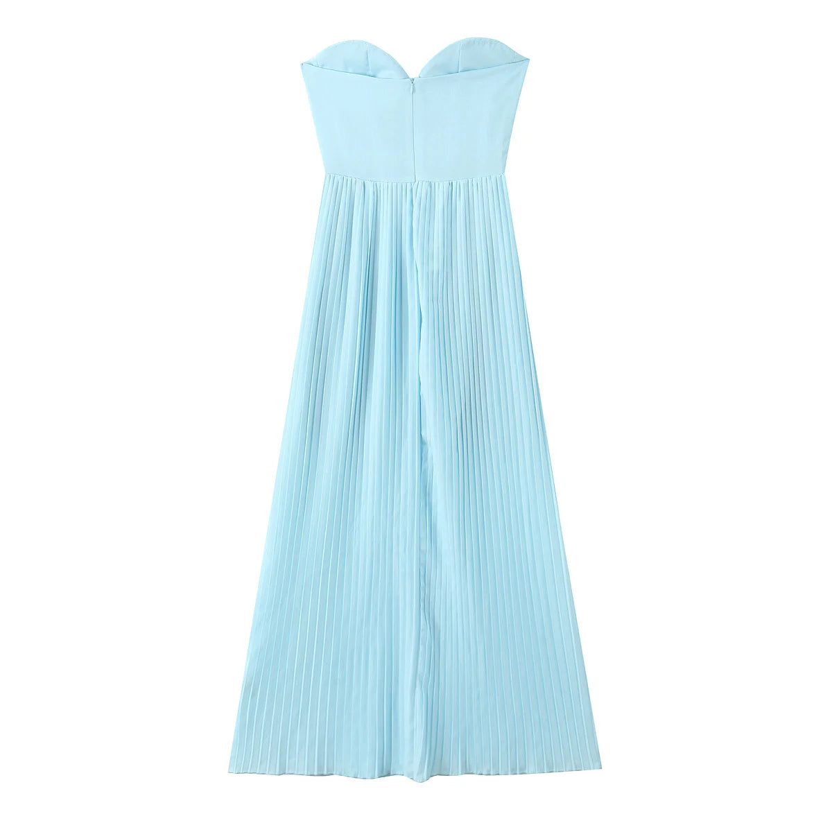 Pure sexy French high-end tube top one-shoulder dress female long seaside holiday pleated skirt