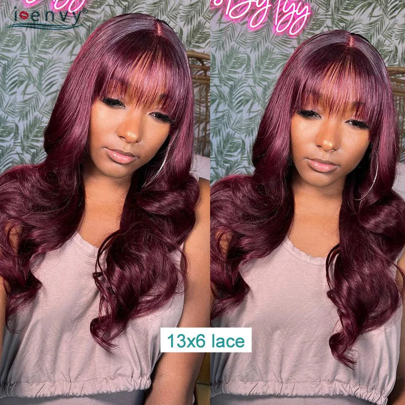 13X6 Ginger Blonde Lace Front Human Hair Wigs Red Burgundy 13x4 Body Wave Transparent HD Lace Frontal Wig Brown Lace Front Wig