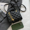 Quilted Pattern Solid Color Pu Handbag With Pendant Decoration, Versatile Noble Women's Crossbody Bag, Fashionable Handbag