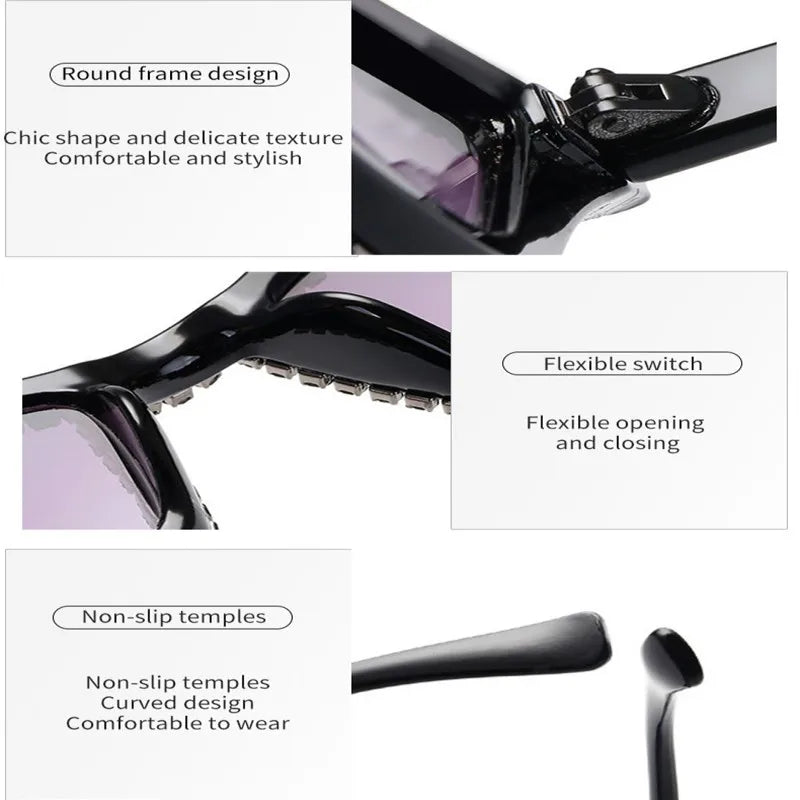 KLASSNUM Luxury Cat Eye Sunglasses Women Men Fashion Diamond Triangle Brand Designer Glitter Sun Glasses UV400 Shades Eyeglasses