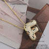 MHS.SUN New Leopard Bubble Letter Necklace Gold Plated Chunky Bubble Zircon 26 Initial Pendant Necklace Women Fashion Jewelry