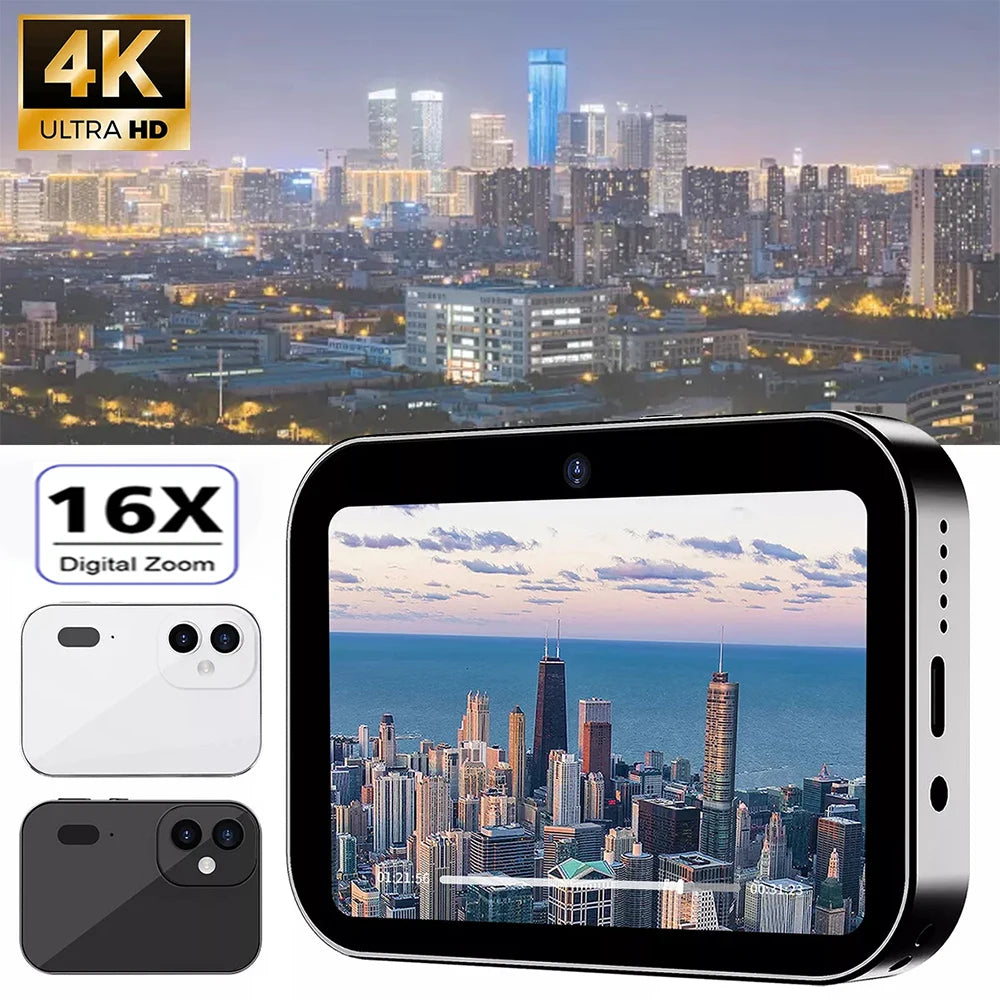64GB D6 Digital Camera 4K HD Camera Recorder Music Player Touch Control Screen Vlogging Camera Night Vision 64MP Camcorder