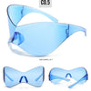 Oversized Futuristic Shield Sunglasses for Women Men Fashion Silver Mask Visor Sun Glasses Female Punk Y2K Eyeglasses