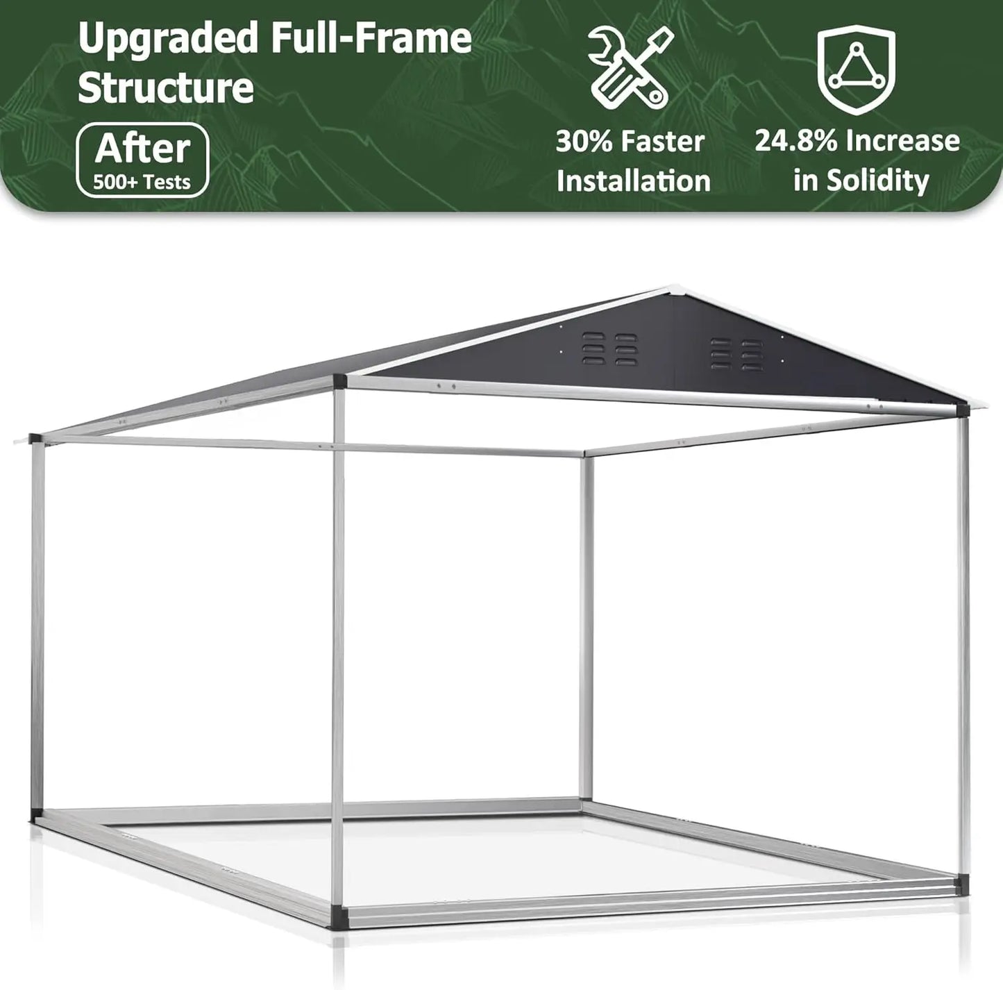 6x8 FT Outdoor Storage Shed, Garden Shed with Updated Frame Structure and Lockable Doors, Metal Tool Sheds for Backyard Garden