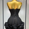 Women Sexy Strapless Flower Prom Gown Mini Dress Celebrity Red Carpet Fashion Evening Party Celebrate Birthday Club Dresses