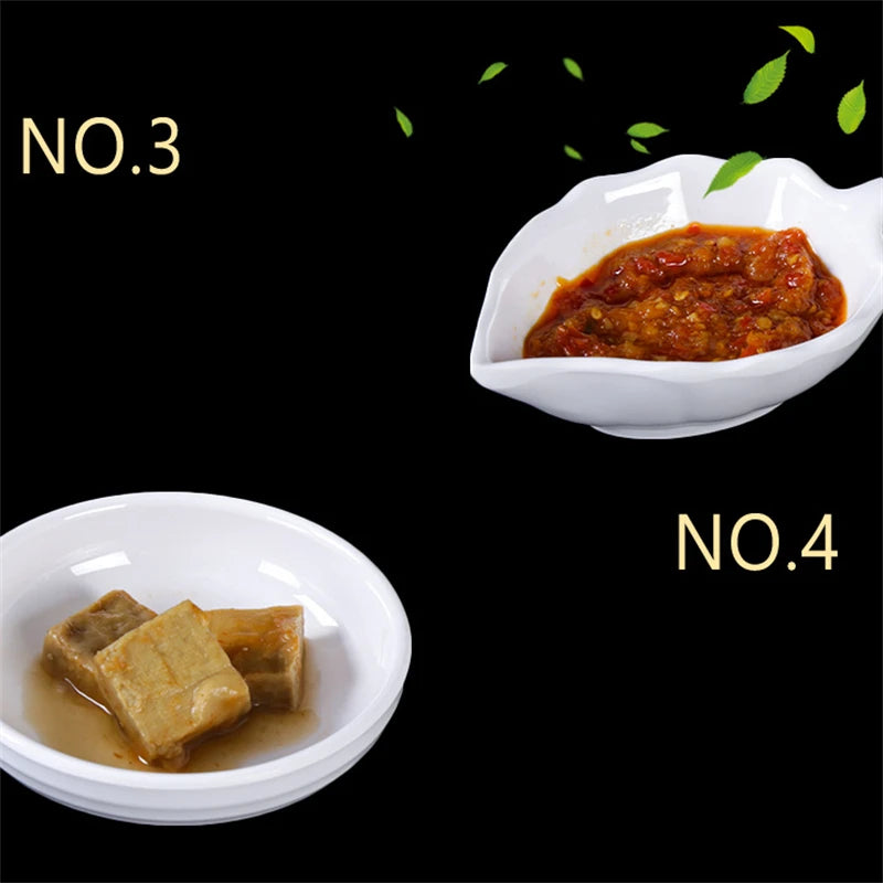 White Melamine Dipping Saucer Soy Vinegar Saucer Japanese Tableware Kitchen Seasoning Dish Scallion Garlic Plate for Restaurant