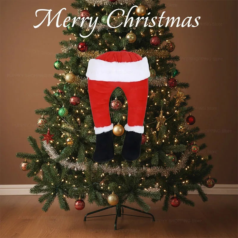 Santa Claus Legs Hanging, Christmas Tree Plush Decor, Santa Claus Elf Leg Christmas Decorations for Xmas Hanging Ornaments