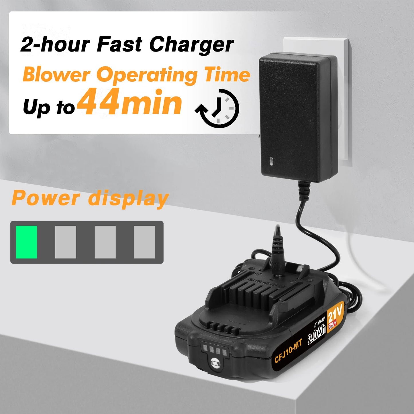 Cordless Leaf Blower, 150Mph Handheld Electric Leaf Blowers with 2.0Ah Battery & Fast Charger, 2 Speed Mode, 20V Battery Powered