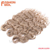 FASHION IDOL 24 Inch Synthetic Hair Water Wave Braiding Hair Extensions Ombre Rainbow color Deep Wave Curl Twist Crochet Hair