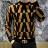 New Round Neck Long Sleeved Base Shirt for Men Cool and Trendy Hoodie with Printed Patterns for Warmth