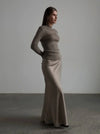 Wolfeel Casual Satin Women'S Skirt Spring Summer Fashion Loose High Waist Maxi Skirts Elegant Simple Slik Fishtail Skirt