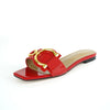 Plus size 35-44 leather slippers women's luxury party shoes square toe fishmouth shoes outdoor beach flip-flops in summer