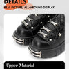 2024 NEW Punk Style Women Shoes Lace-up heel height 6CM Platform Shoes Woman Gothic Ankle Rock Boots Metal Decor Woman Sneakers