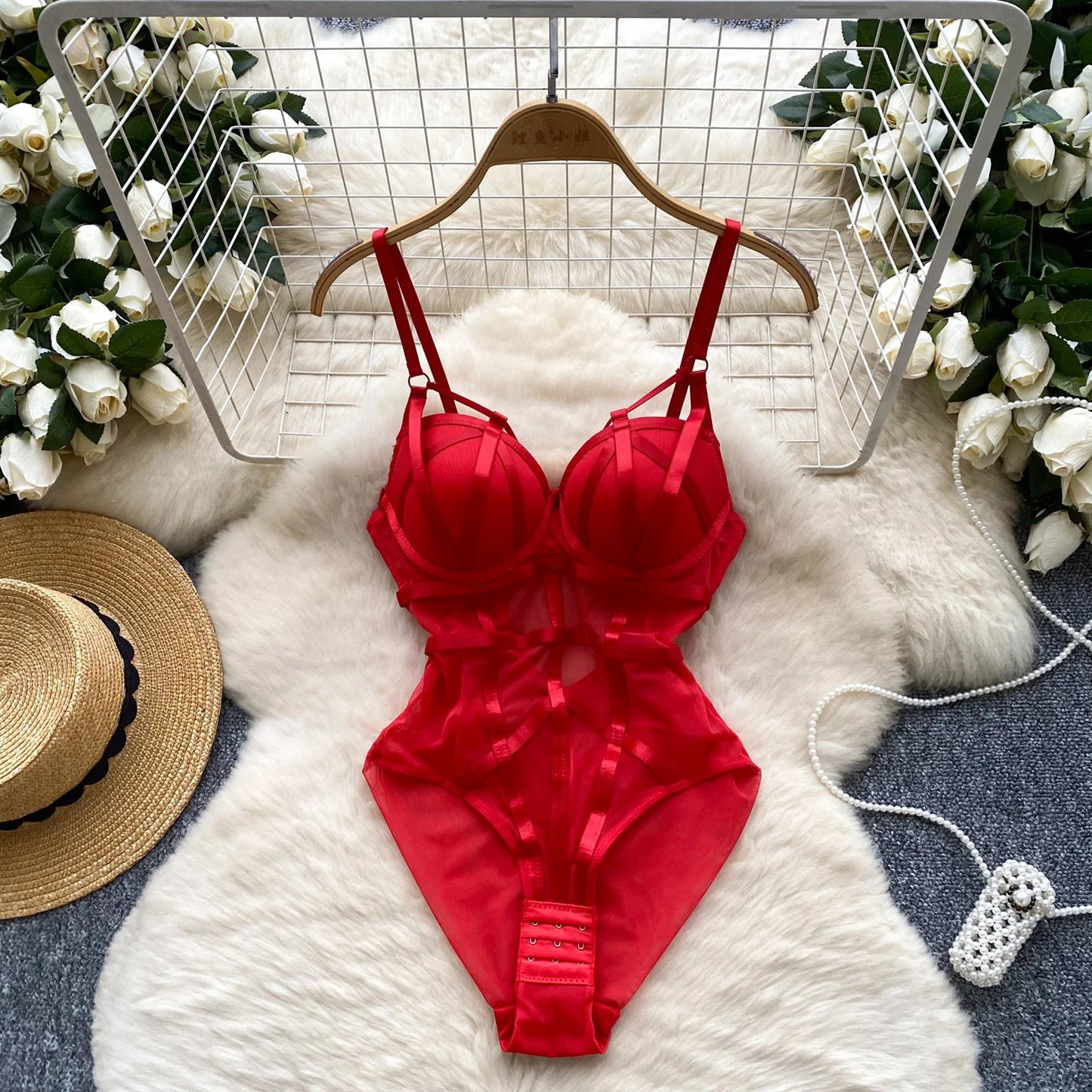 SINGREINY Women Corset Slim Sexy Bodysuits Sleeveless Gauze Short Playsuits Fashion Open crotch Underwear Camis Solid Rompers