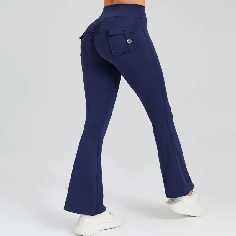 Women Flare Pocket Leggings High Waist Sport Yoga Pants Quick Dry Breathable Leggings Outfit Fitness Gym Clothes Sportwear Pant