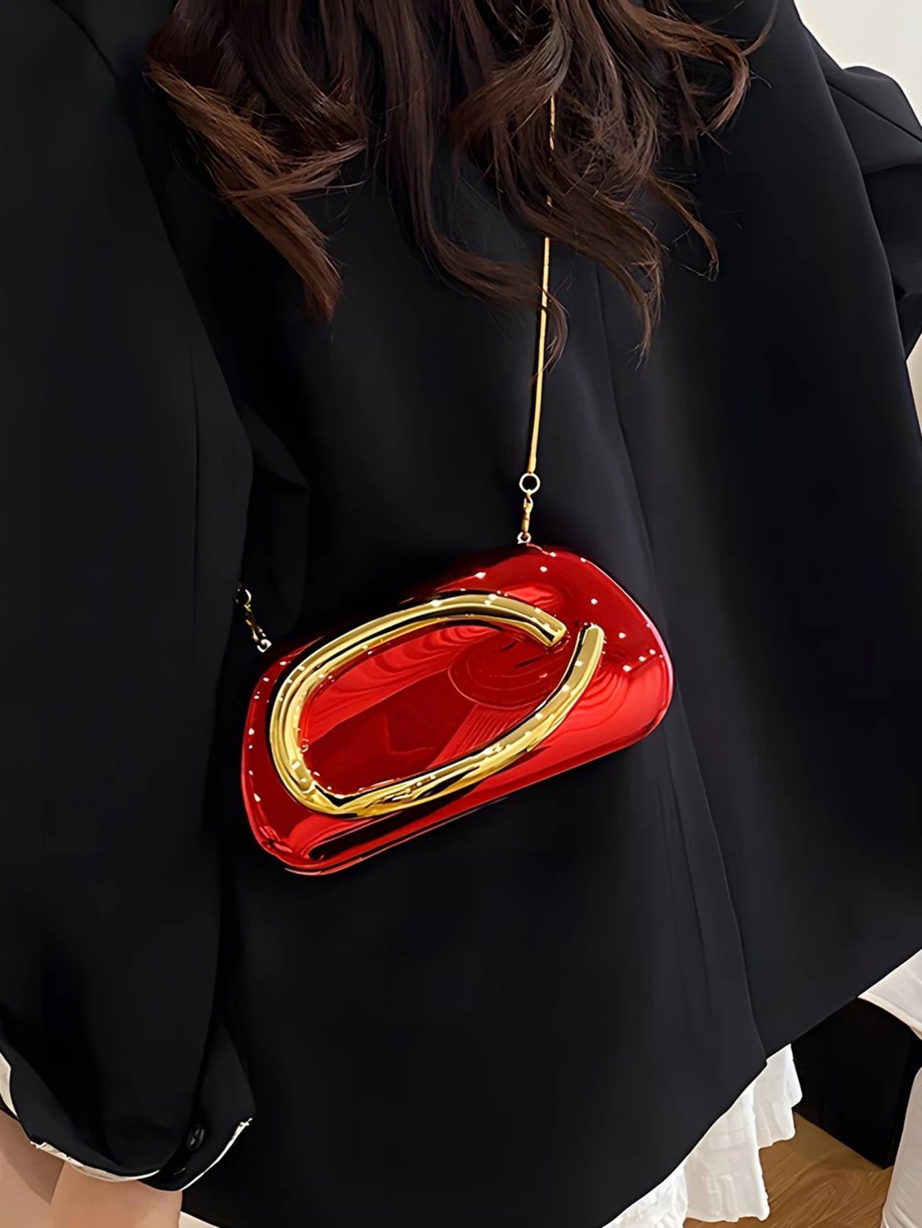 Fashion Elegant Metal Closure Box Shaped Crossbody Bags Women Evening Bags Wedding Mini Ladies Wallet Party Cute Purse ClutchBag