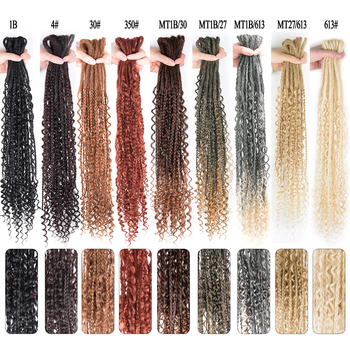 Handmade Dreadlocks Hair Extensions 24Inch Soft Crochet Dreadlock Braids Hair Synthetic Faux Locs Braids Hair For Women And Men