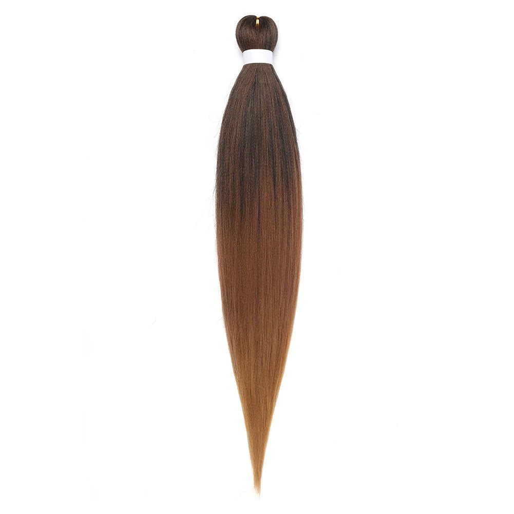 Pre-stretched Braids Synthetic Hair Professional Itch Free Hot Water Setting Fiber 30'' Ombre Yaki Texture Braid Hair Extensions