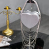 Bling Tassel Heart-shape Satin Bag Glitter Rhinestone Diamond Evening Bag Women Handbag Wedding Party Clutch Purse Crossbody Bag
