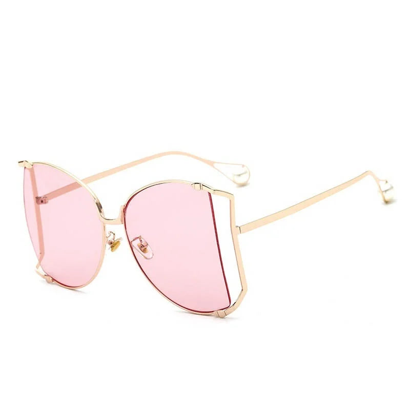 Fashion Model Ocean Yellow Square Sunglasses Women Luxury Brand Oversized Shades Pearl Chic Sun Glasses For Female Men Oculos