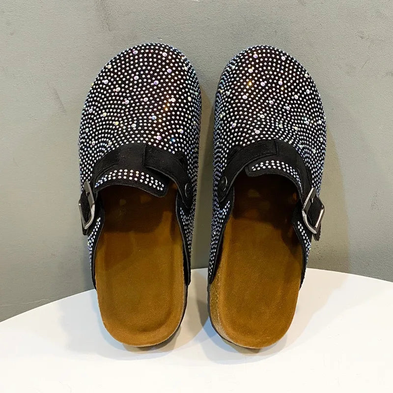Crystal Chunky Outdoors Slippers Shoes Summer Clogs Woman House Slippers Pantofle Luxury Slides Med Beach Designer Flip Flops