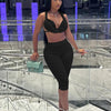 Nibber Sexy See Through Women 2 Piece Set Summer Trend Mesh Thin Whip Halter Tank Tops+Wide Waist Shorts Matching Street Outfits