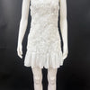 Elegant Womens White Floral Chic Mini Dress Patchwork Pleated Short Dresses Casual Black Evening Party Dresses Birthday Summer