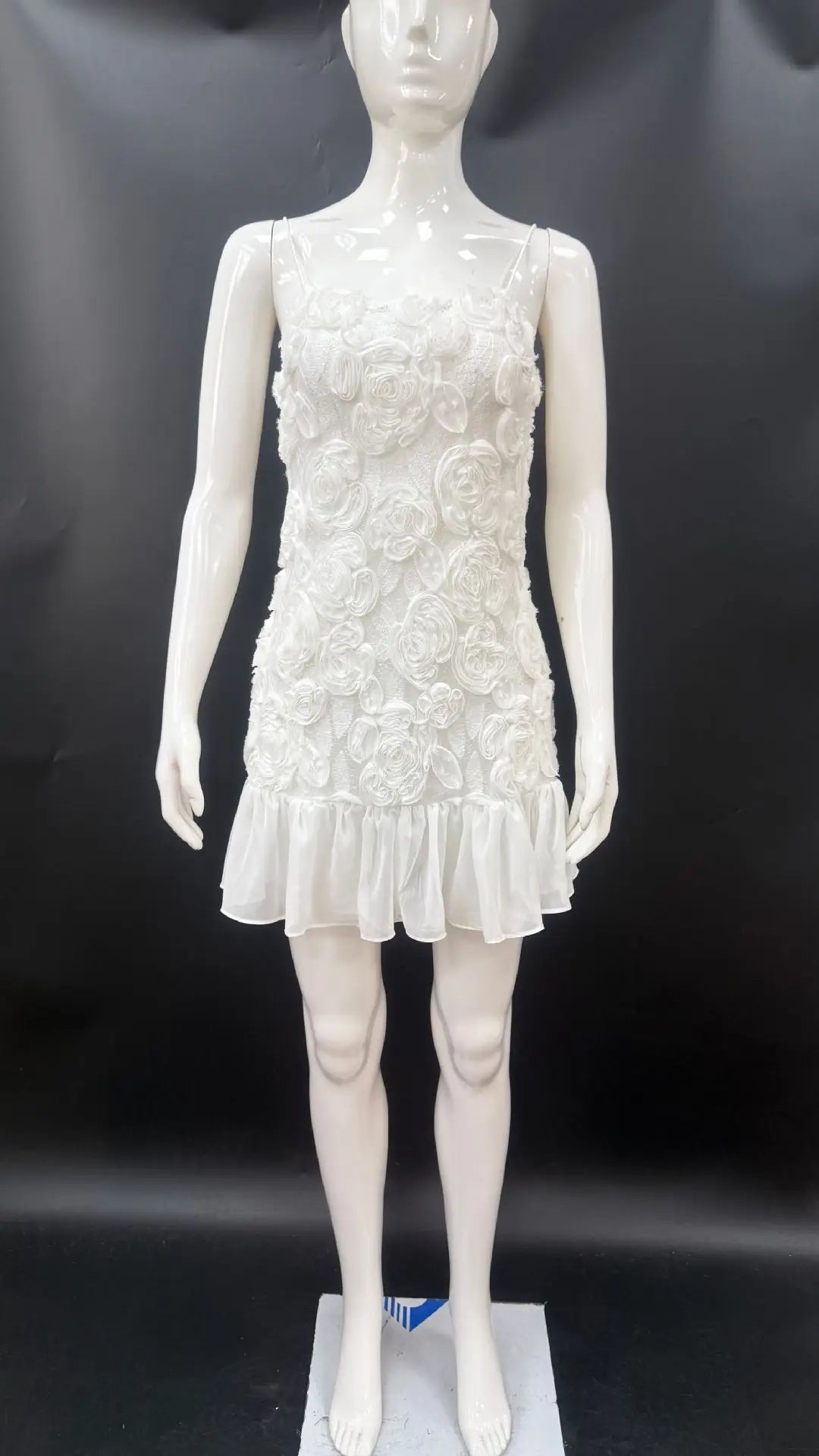 Elegant Womens White Floral Chic Mini Dress Patchwork Pleated Short Dresses Casual Black Evening Party Dresses Birthday Summer