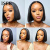 ISEE HAIR Wear And Go Glueless Human Hair Wig Bob HD Lace Straight Short Bob 6x4 Lace Frontal Pre Plucked Human Wigs Ready To Go