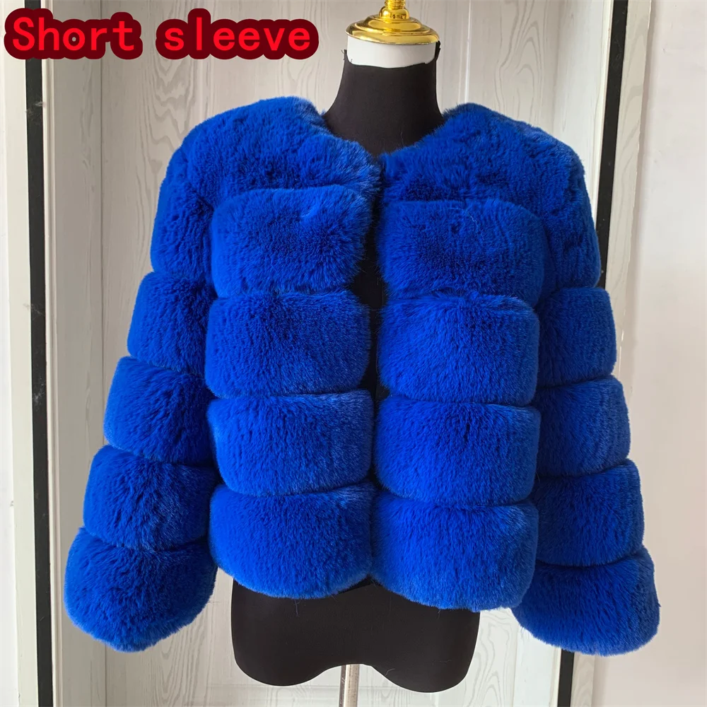 Damenmode Kunstpelzmantel superheiß Herbst Winter Damen kurze Kunstfuchsjacke flauschig hohe Qualität 7XL Damen Pelzmäntel