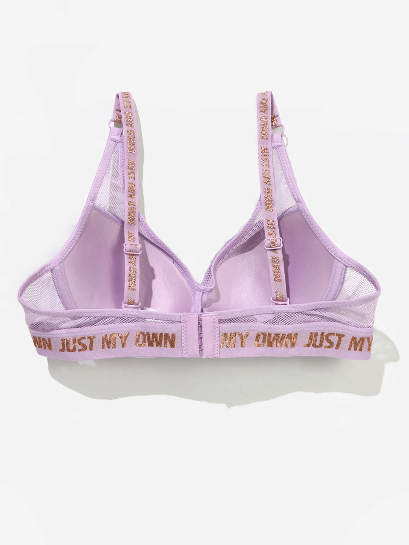 BEAUWEAR Thick Pad Push Up Bra with wire for Small Chest Women Letter Print Mesh Underwear Breathable 75B 80B 85B 90B