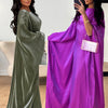 Batwing Butterfly Sleeve Satin Khimar Abaya Dubai Muslim Maxi Dress Kaftan Abayas For Women Kebaya Caftan Robe Femme Vestidos